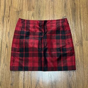 Martin + Osa Skirt Womens 6 Black Red Plaid Silk Lined Mini